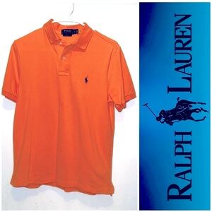 Polo by Ralph Lauren Men's Peach Polo Shirt Small